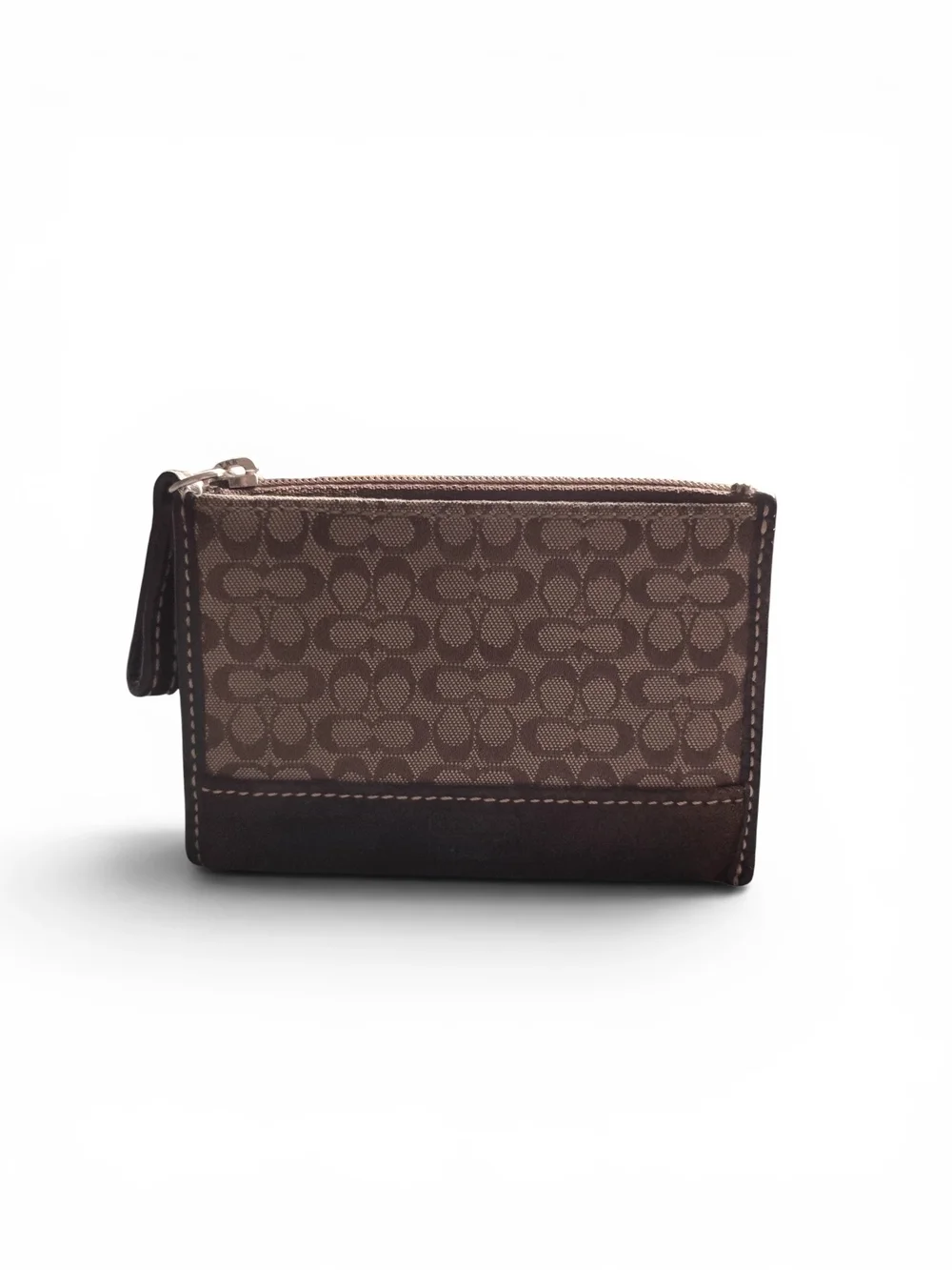 Vintage Coach Y2K Signature Mini C Monogram Mini Skinny ID Case - Suede & Canvas